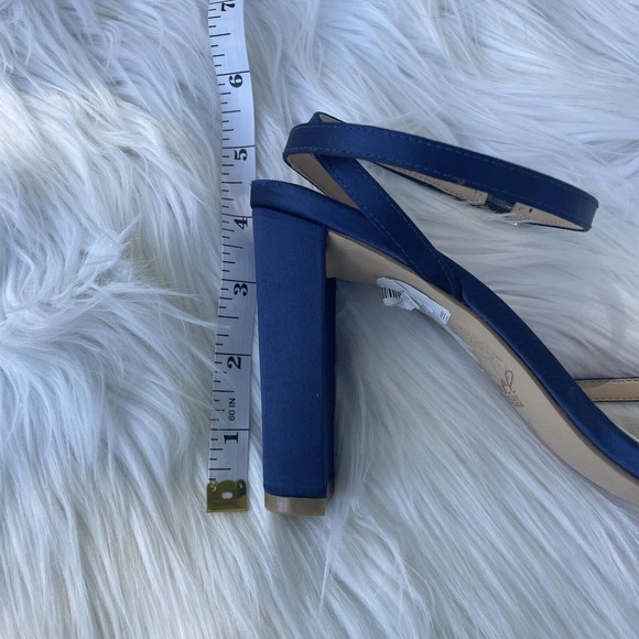 Jewel Badgley Mischka Women's Aura Embellished Heels In Navy Satin Size 7 - Picture 13 of 14